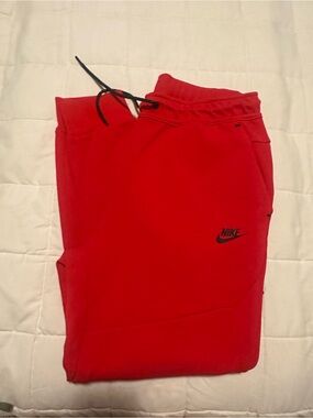 Nike Red Hoodie with Black Logo Tag